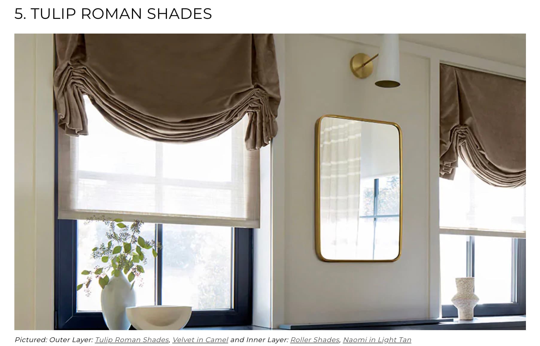 Tulip Roman Shades