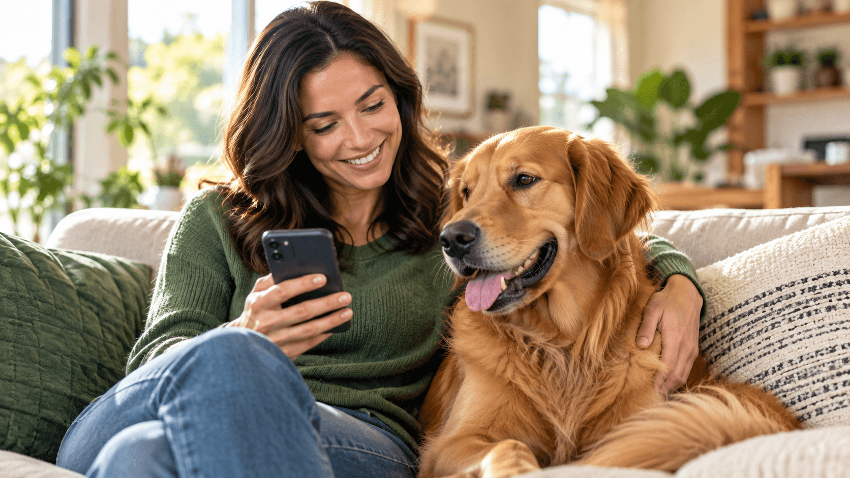 Figo pet insurance reviews Cuddle with Golden Retriever