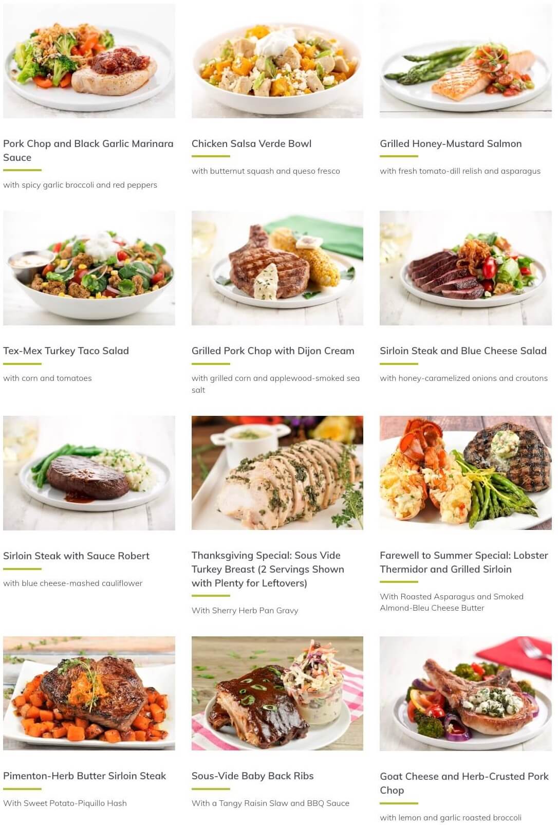 review home chef low carb meals