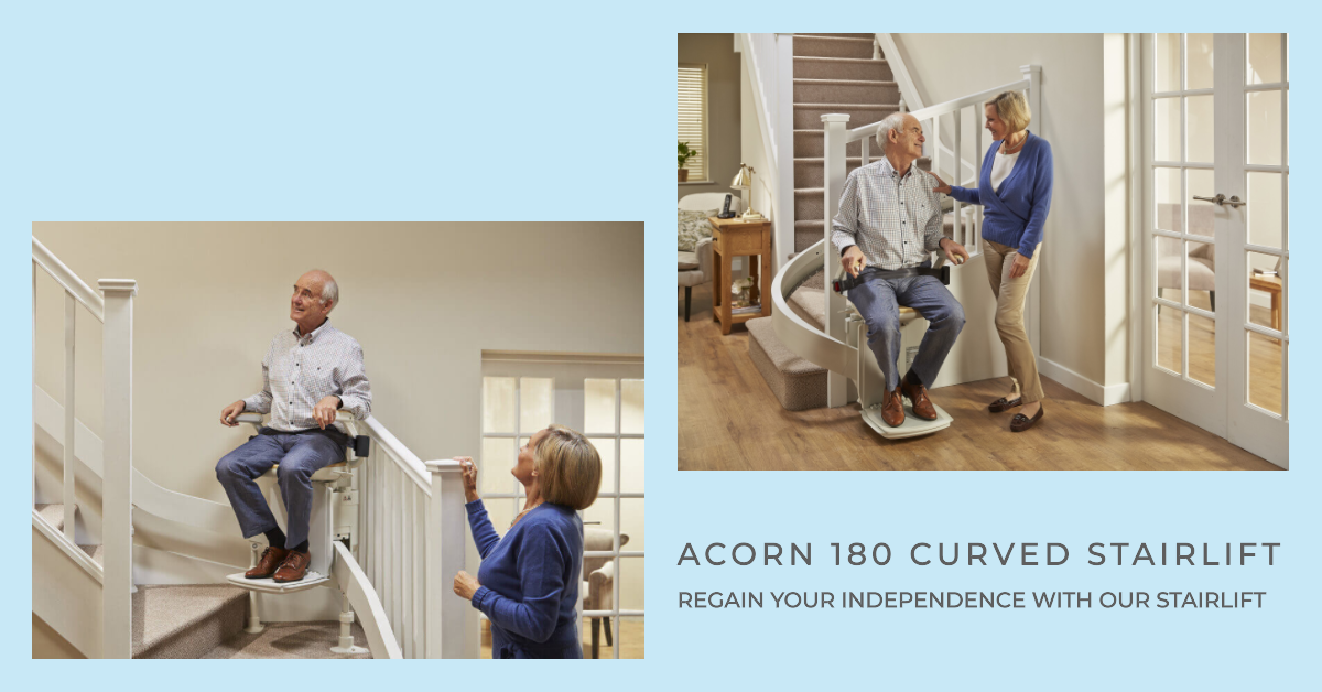Acorn 180 Curved stair chair lift for seniors 