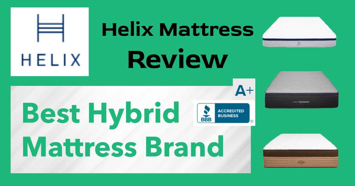 Helix mattress review feature logo with BBB rating A+