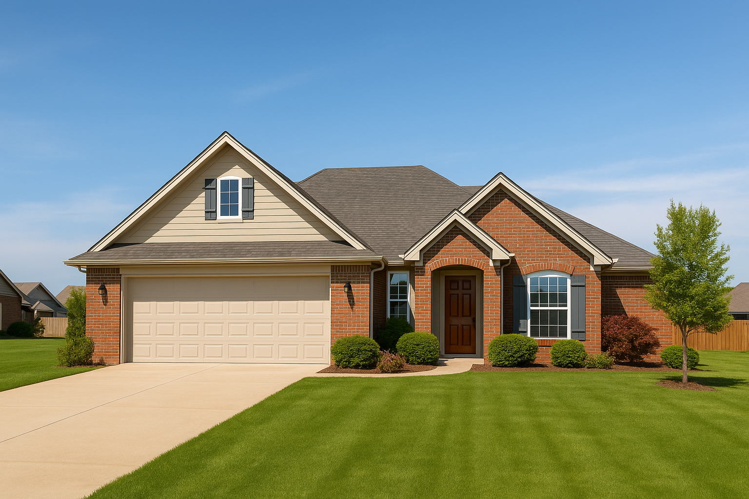 Suburban Oklahoma home on a sunny day, ideal for best home equity loans in Oklahoma
